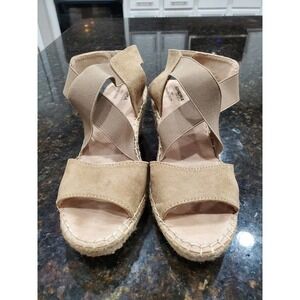Sonoma Beige Women Suede Leather Flip -Flops Open Toe Casual Sandals Size 9.5